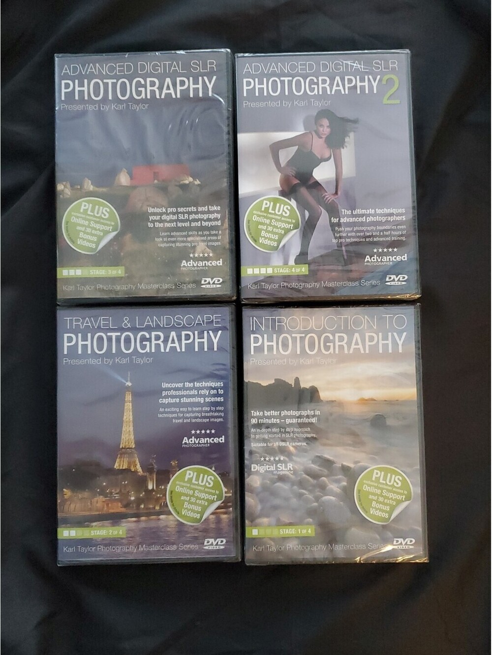 Set of 4 Karl Taylor Photography Masterclass Series DVD Photography Stage 1 to 4
